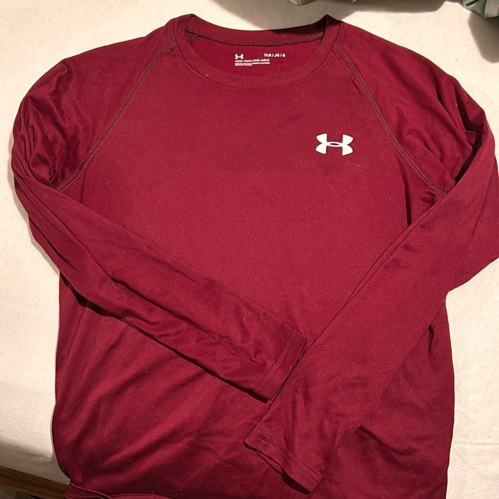 Maroon under armour top - YLG youth large